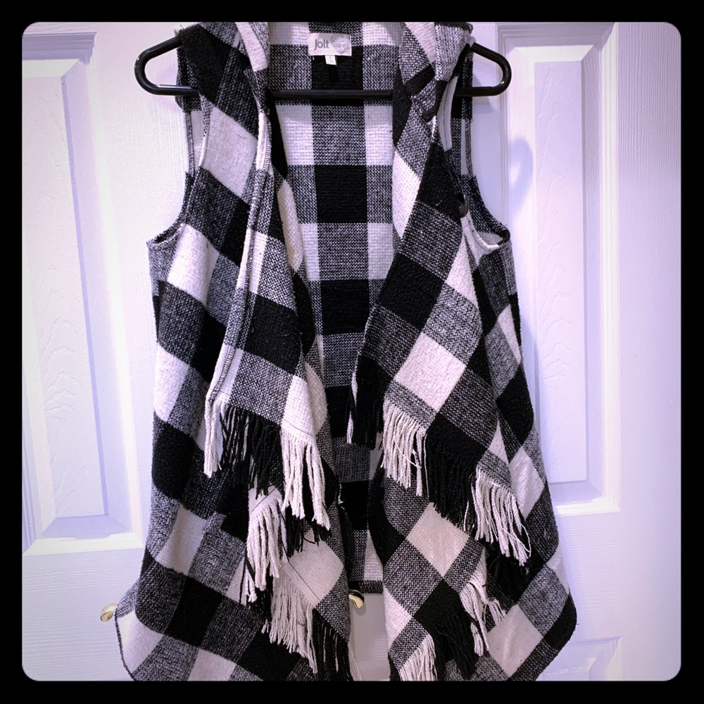 Jolt Hooded Plaid Vest